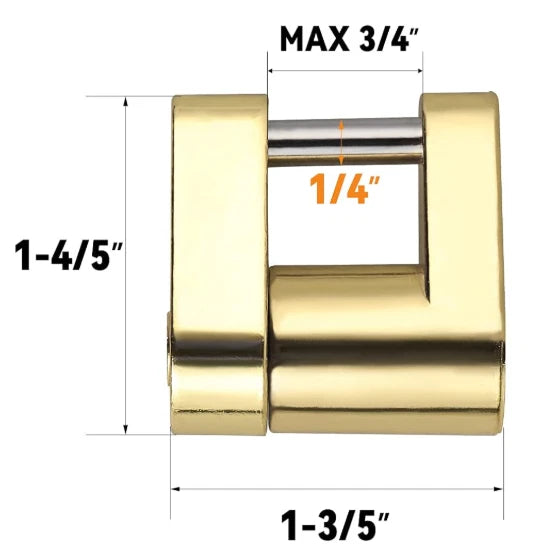 Zinc Trailer Lock for RV Truck Boat Tow Coupler Security (1/4 Inch Diameter)