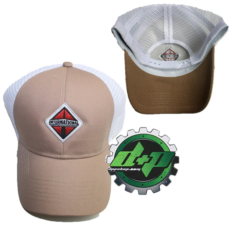 International Trucks Tan Hat with White Mesh Back Cap