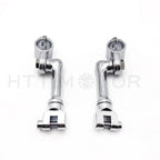 Chrome 1.5" Long Angled Adjustable Footpeg Mounting Kit for Universal Motorcycle