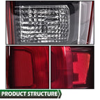 Set of 2 Red/Black Rear Tail Lights for Toyota Tacoma (2016–2022)