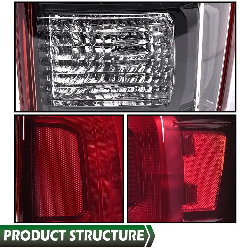 Set of 2 Red/Black Rear Tail Lights for Toyota Tacoma (2016–2022)