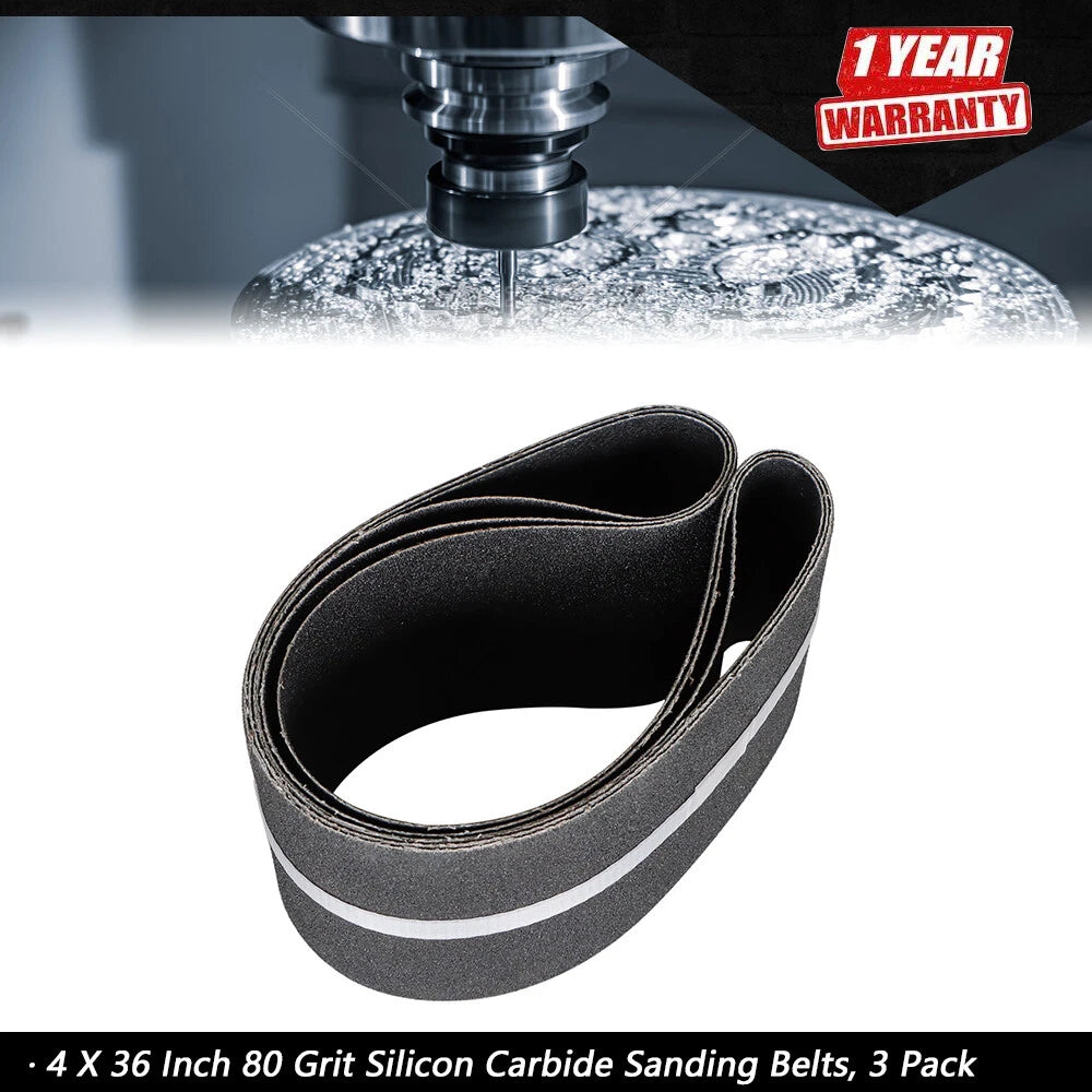Set of 4 36 Inch Silicon Carbide Sanding Belts