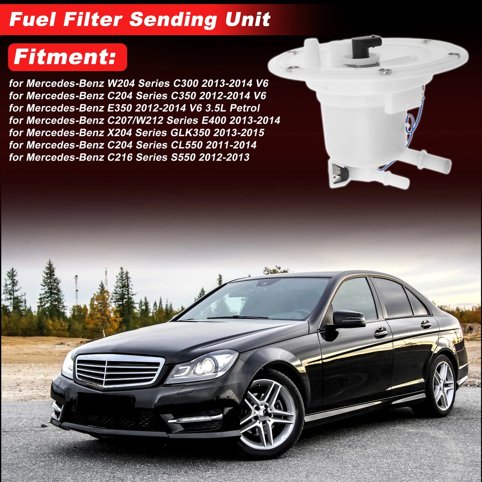 Fuel Filter for Mercedes-Benz C300 W204 (2013–2014) 2214701890 Metal Plastic