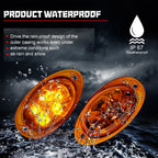Set of 2 Amber Lens Cab Side Marker Lights for Freightliner Cascadia