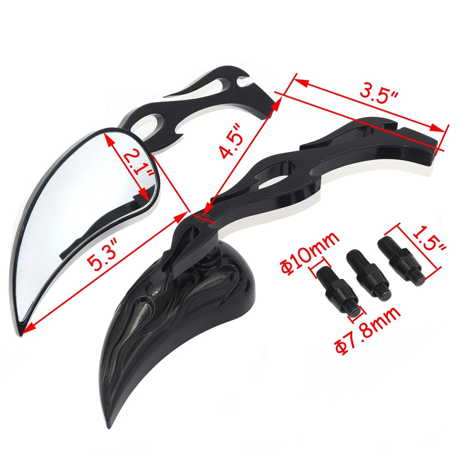 Teardrop Mirror for Yamaha Cruiser Royal Star Road Star V-Star Max Warrior (1996–2023)