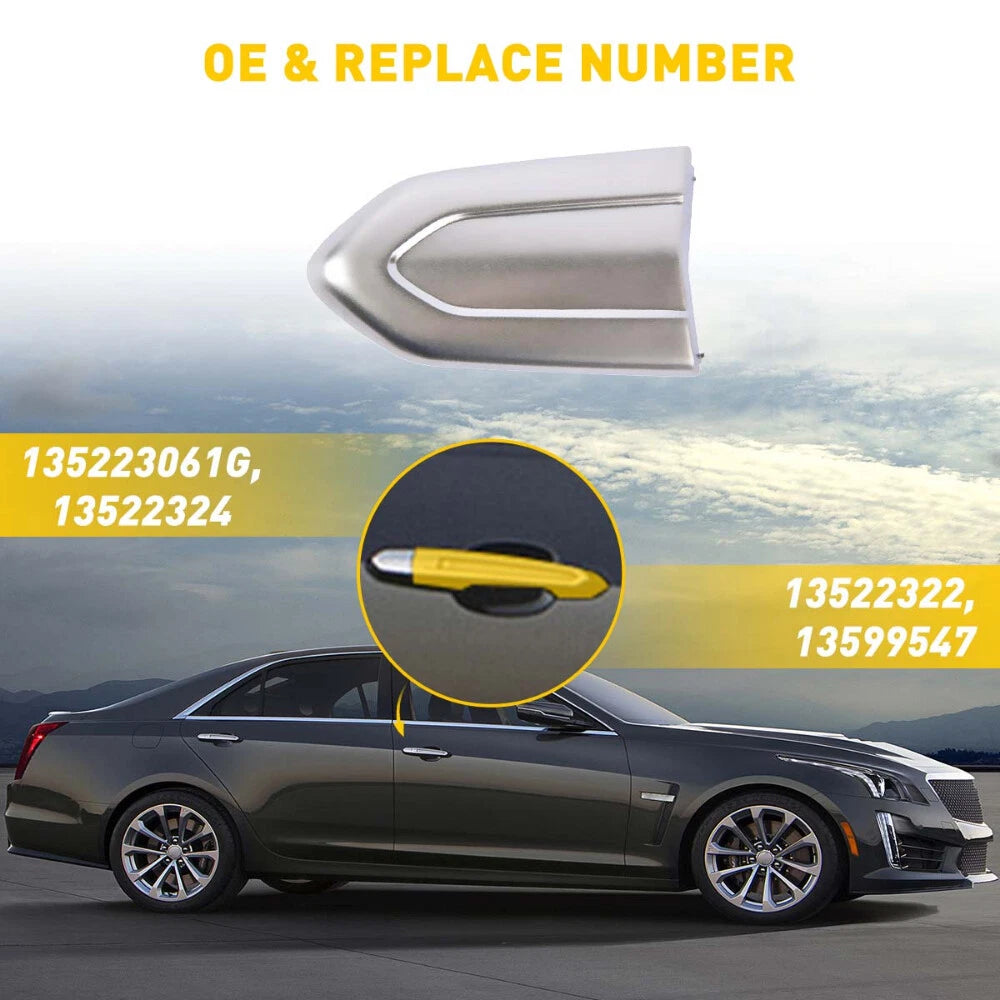 Chrome Exterior Door Lock Handle Cap Cover for Cadillac XTS ATS CTS CT6 (2013â2019)