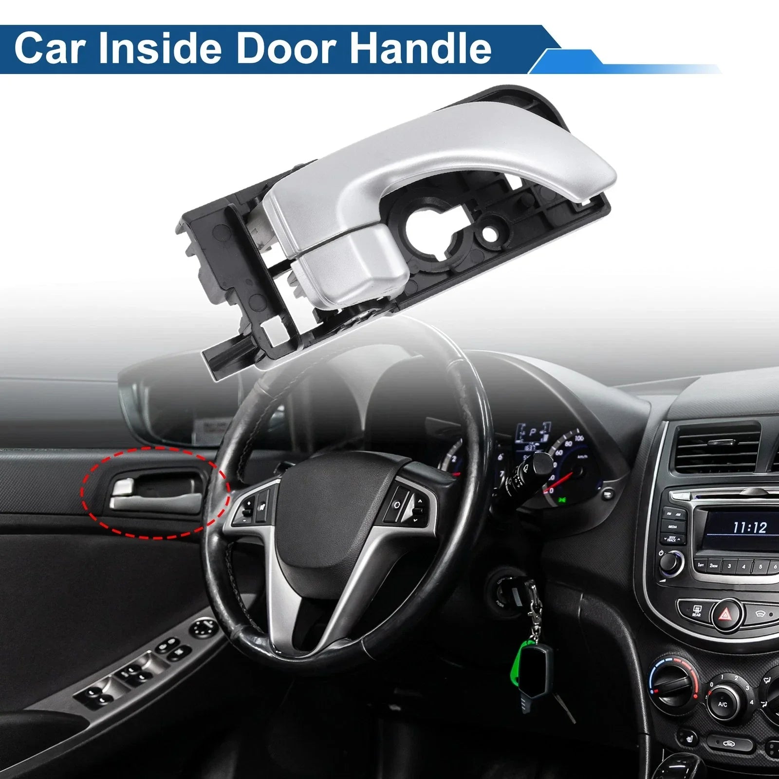 Rear Right Passenger Side Interior Door Handle for Hyundai Sonata (2011-2014)