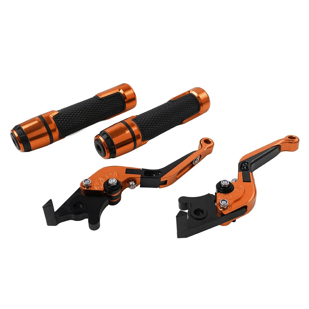 Set of 2 Orange Extendable Brake Clutch Levers for BMW F650GS (2002–2007)