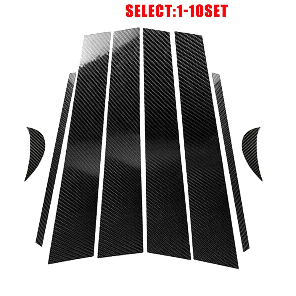 Carbon Fiber Style Window Pillar Post Cover Trim for Toyota Camry (2018–2024)