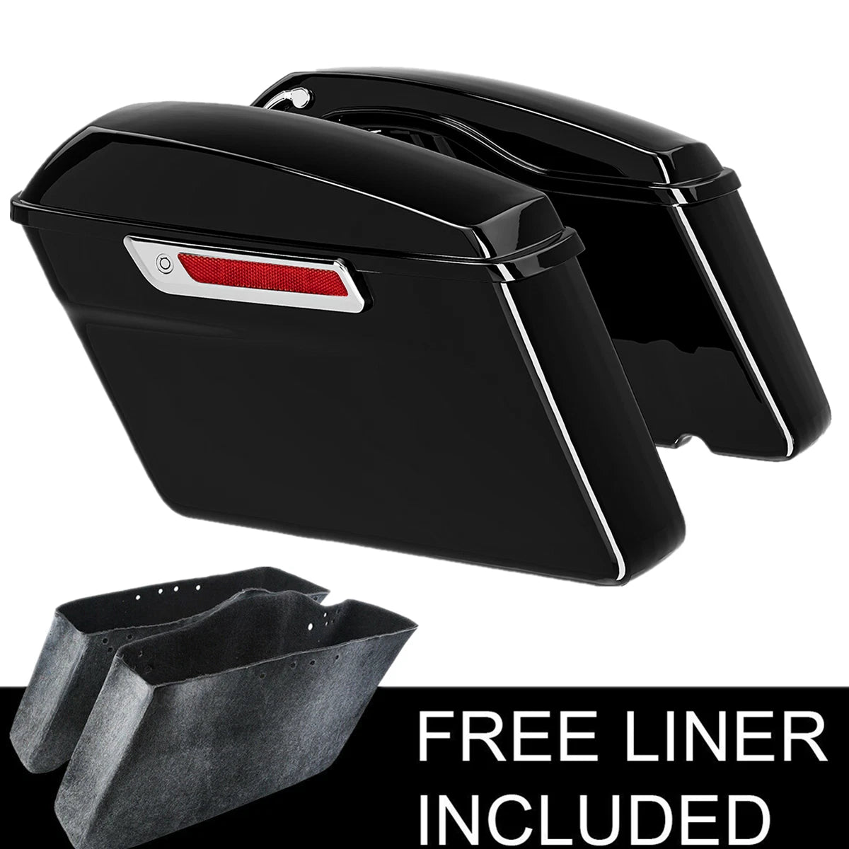 Vivid Hard Saddle Bags for Harley Electra Glide Road King (2014–2024)