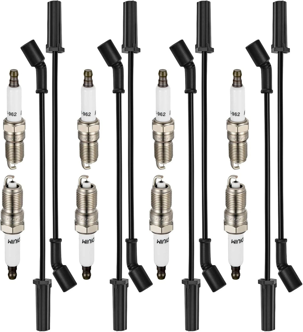 Ceramic Spark Plugs + Silicone Wires for GMC Sierra 1500 4.8L (1999–2007)