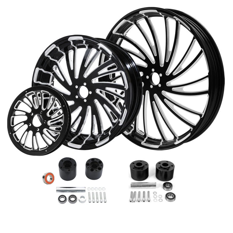 23'' Front Wheel Dual Disc & 18'' Rear Wheel Hub Pulley for Harley Touring (2009–Present)