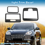 Light Trim Bezel Set for Suzuki Spacia Custom (Carbon Fiber, Black)