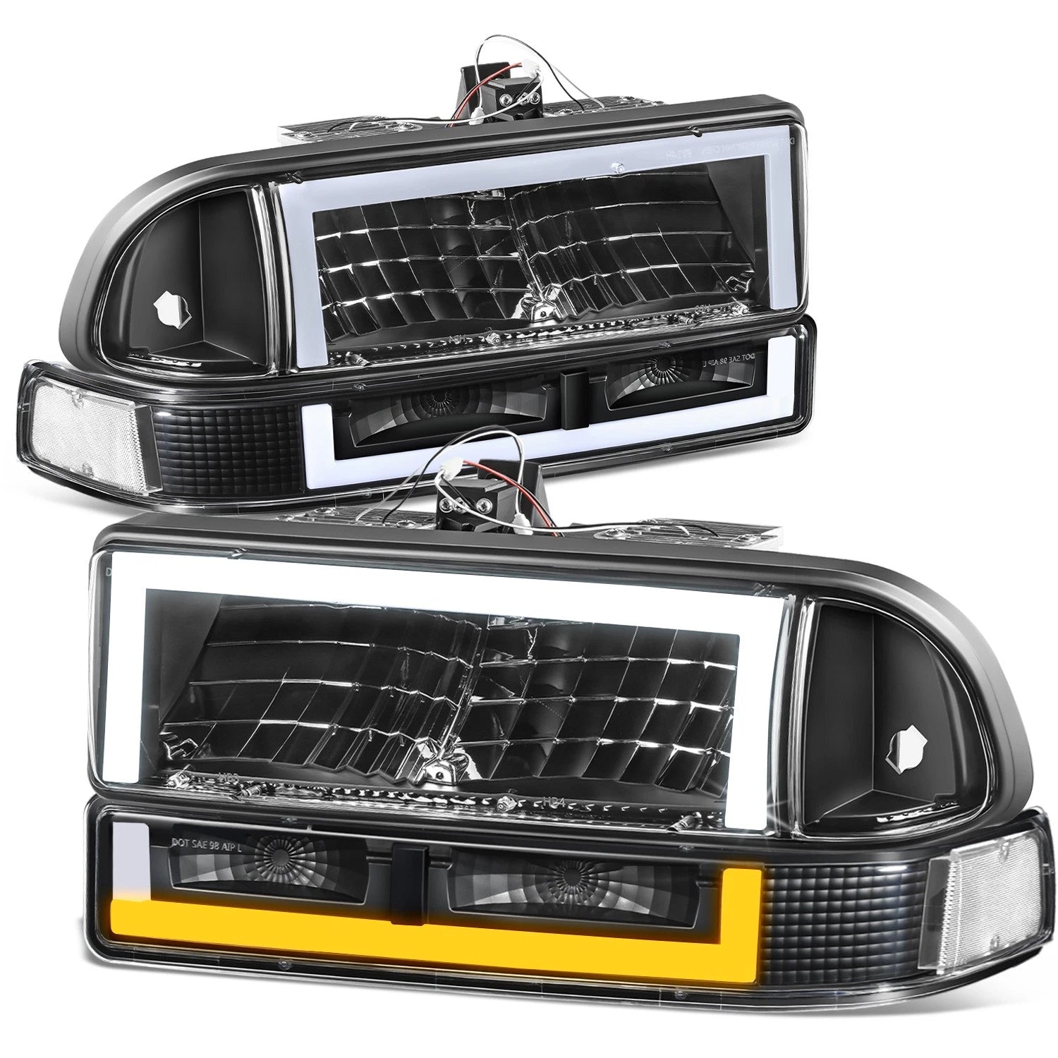 LED DRL Switchback Headlights for Chevy Blazer/S10 (1998–2004)