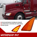 LED Front Cab Flare Side Marker Turn Signal Lights for Kenworth T660 (2004–2019)