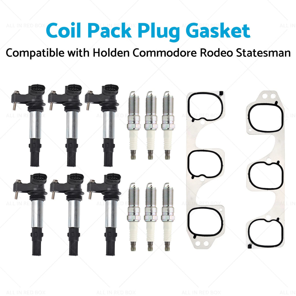6X Coil Pack Plugs Gasket for Holden Calais Commodore Rodeo Statesman