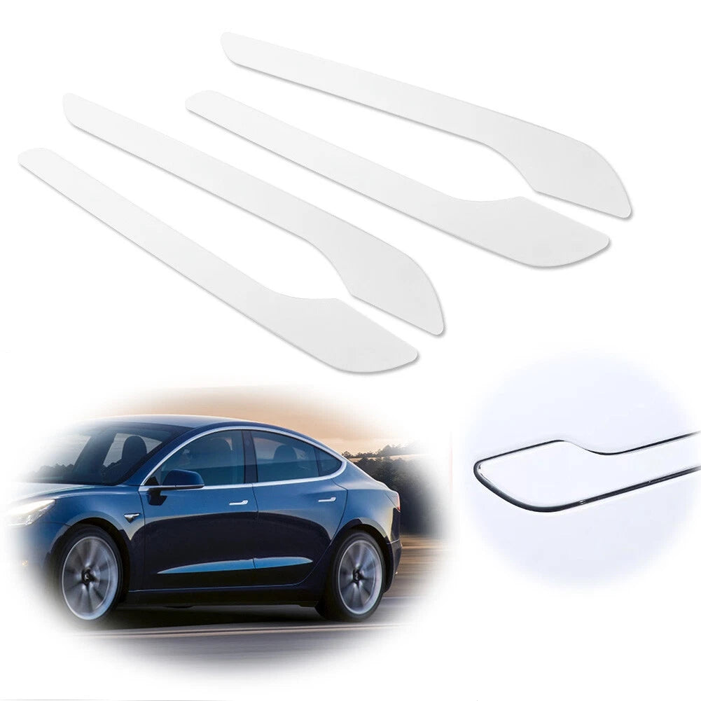 Door Handle Decals for Tesla Model 3 & Model Y (Glossy White)
