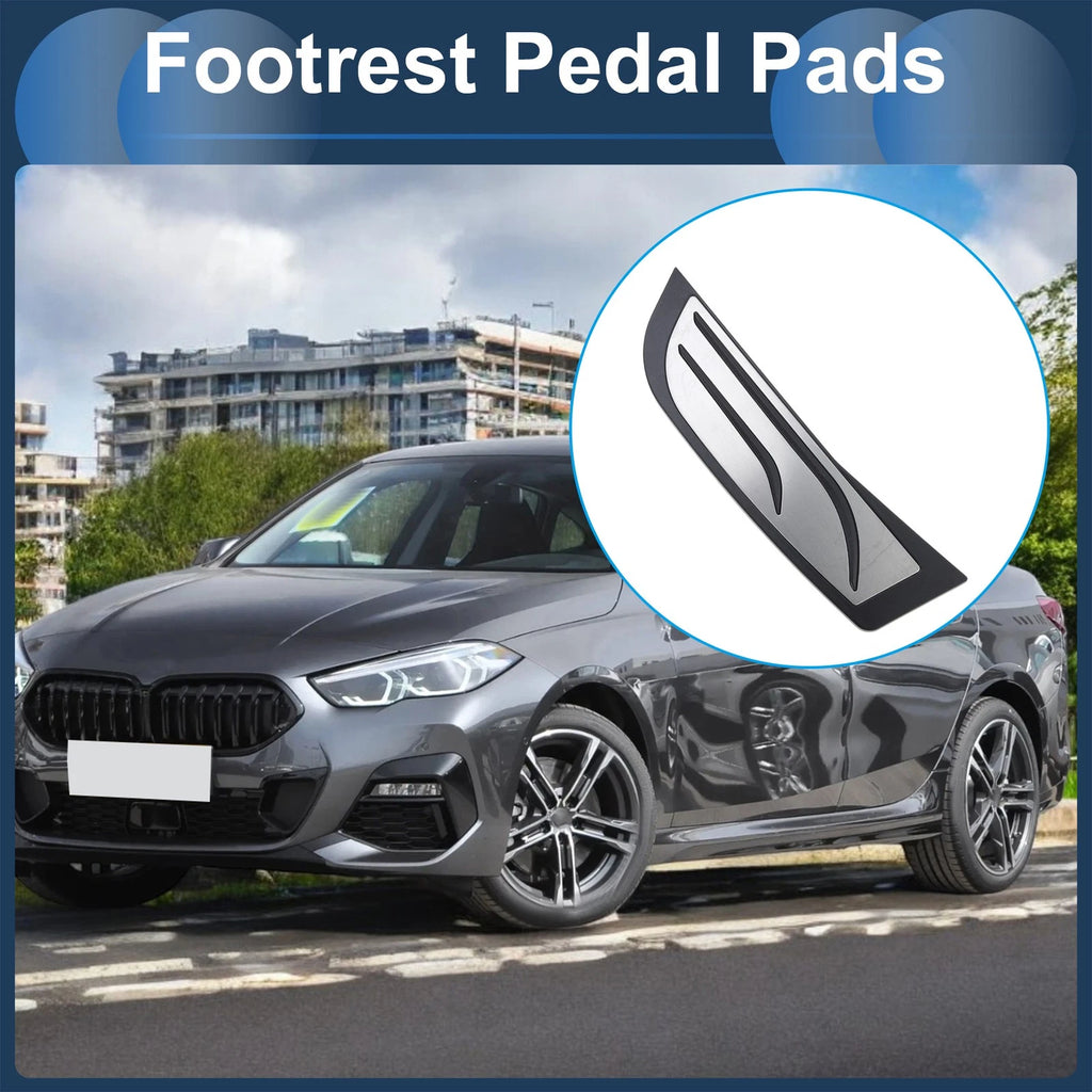 1 Pc Footrest Pedal Cover for BMW 2 Series (2014–2019) Silver Tone