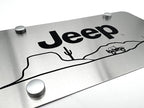 Brushed Stainless License Plate with Jeep Script Logo for Jeep (2007–2024)