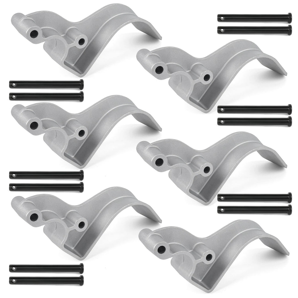 Set of 6 Easy-Off Aluminum Tarp Stops with 12 Clevis Pins for Tarp Use