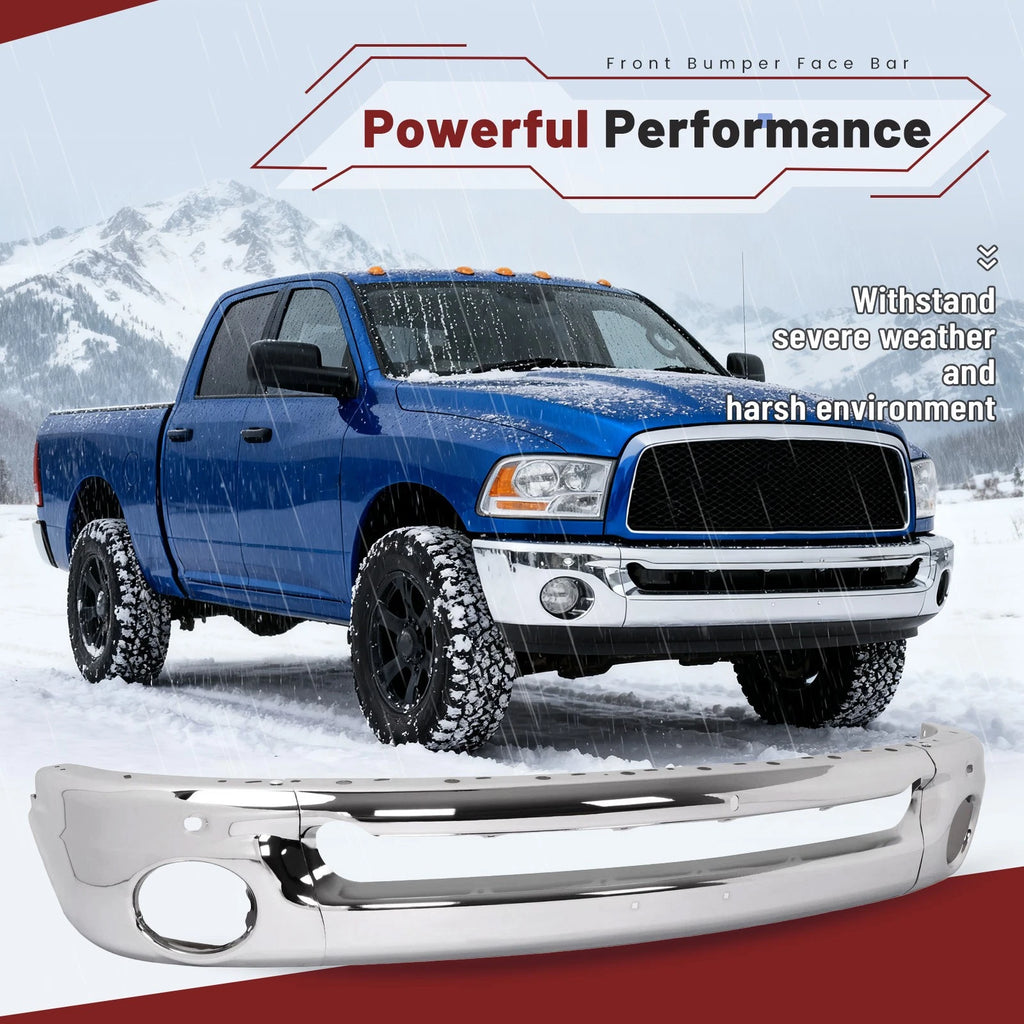 Front Bumper Face Bar for Dodge Ram 1500/2500/3500 (2002–2010) Black/Chrome
