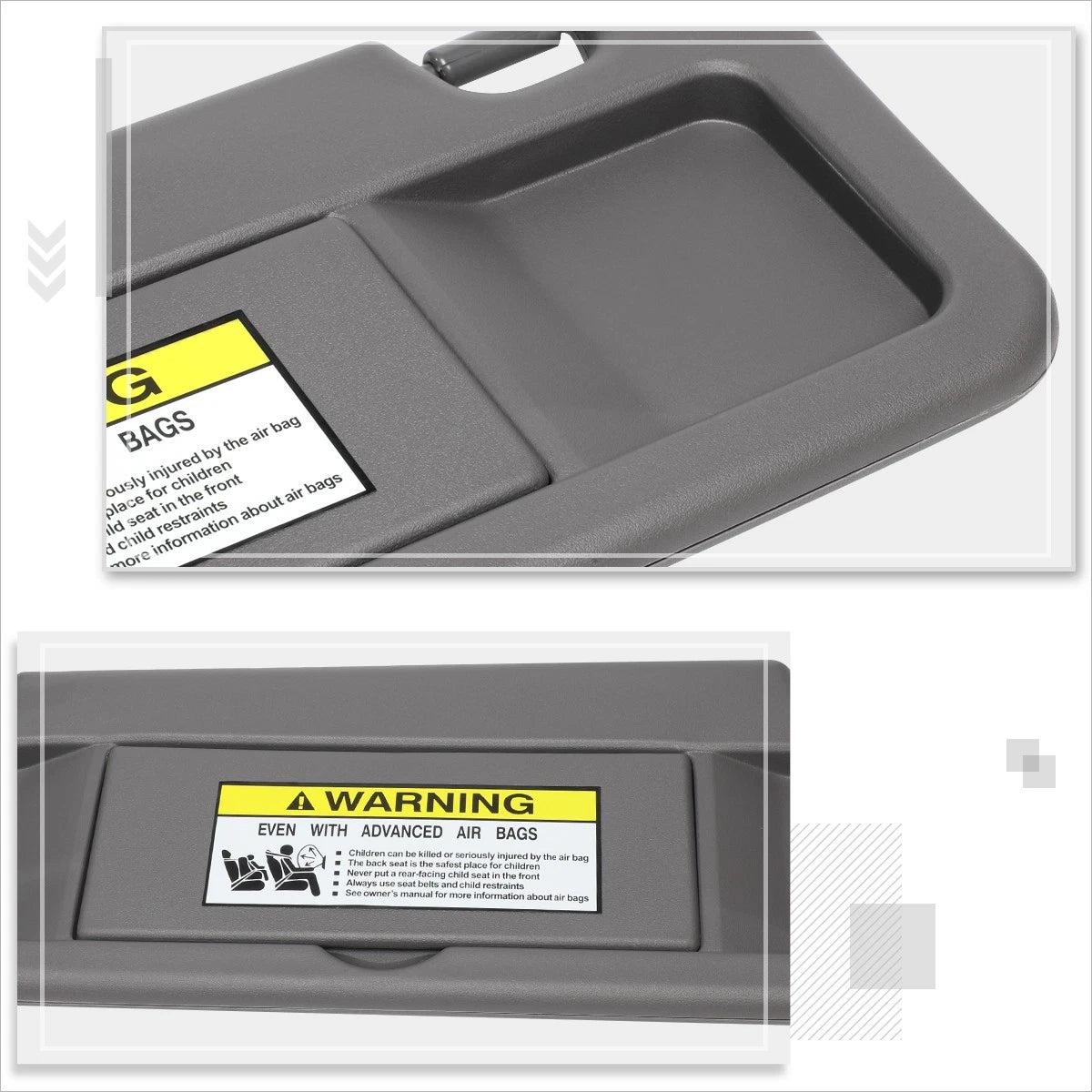 Driver Side Sun Visor for Honda Civic (2006–2011) OE Style Grey