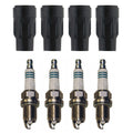 Set of 4 Denso Iridium Power Spark Plugs & Coil Boots for Avenger Caliber Patriot