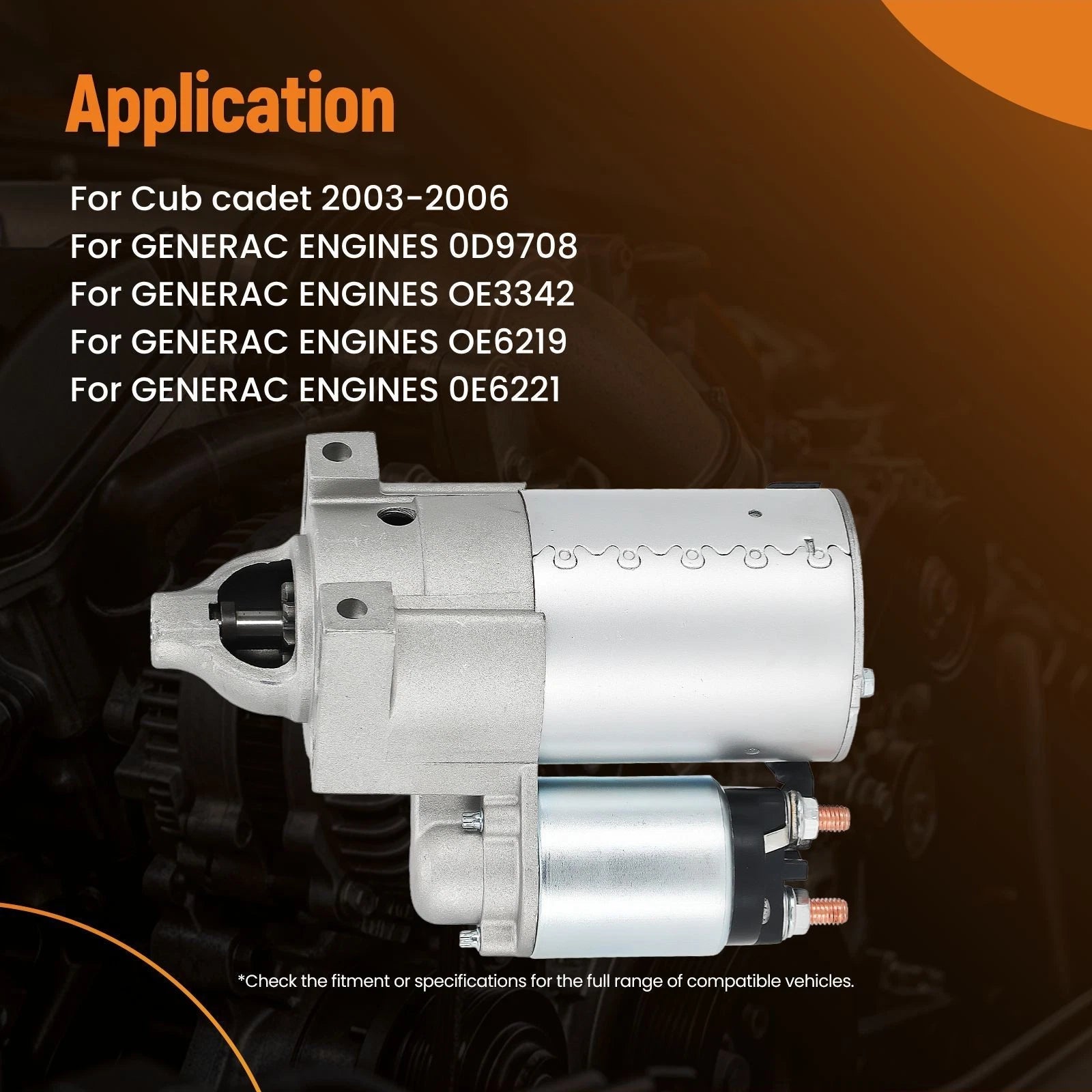 Starter for Generac GT760 GT990 (0D9708 0E3342 0E6219 0E6221 435-936 10455515)