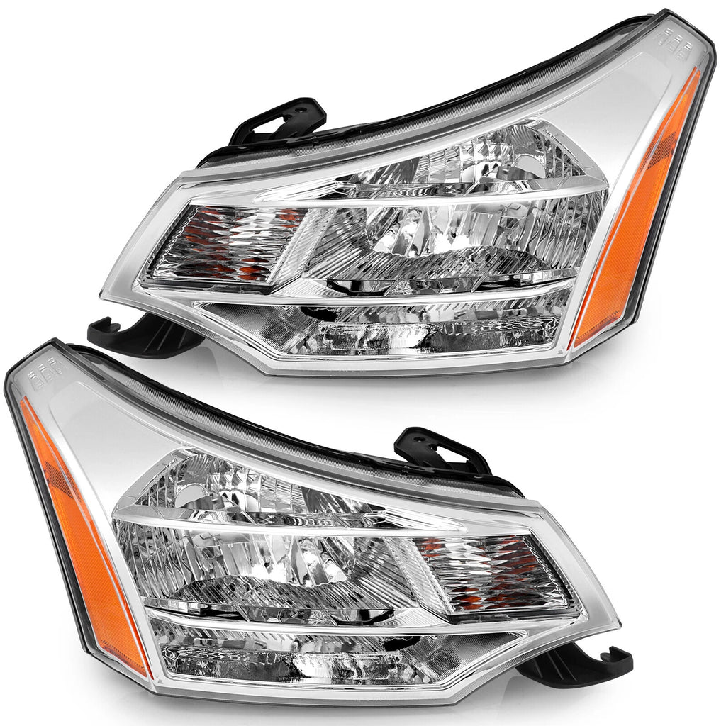 Halogen Headlights Pair for Ford Focus (2008–2011) w/ Bulb Left+Right
