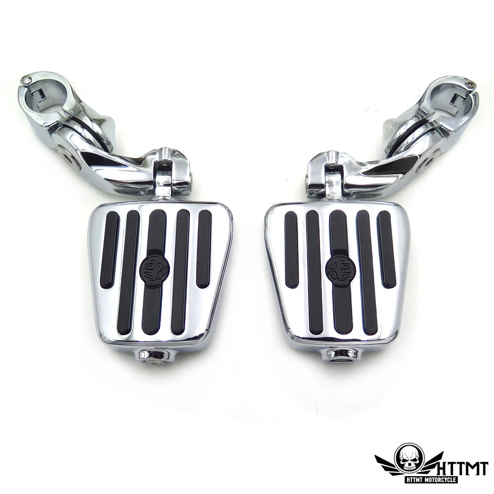 Furious Revenger Skull Chrome 2.5" Short Foot Pegs for Harley