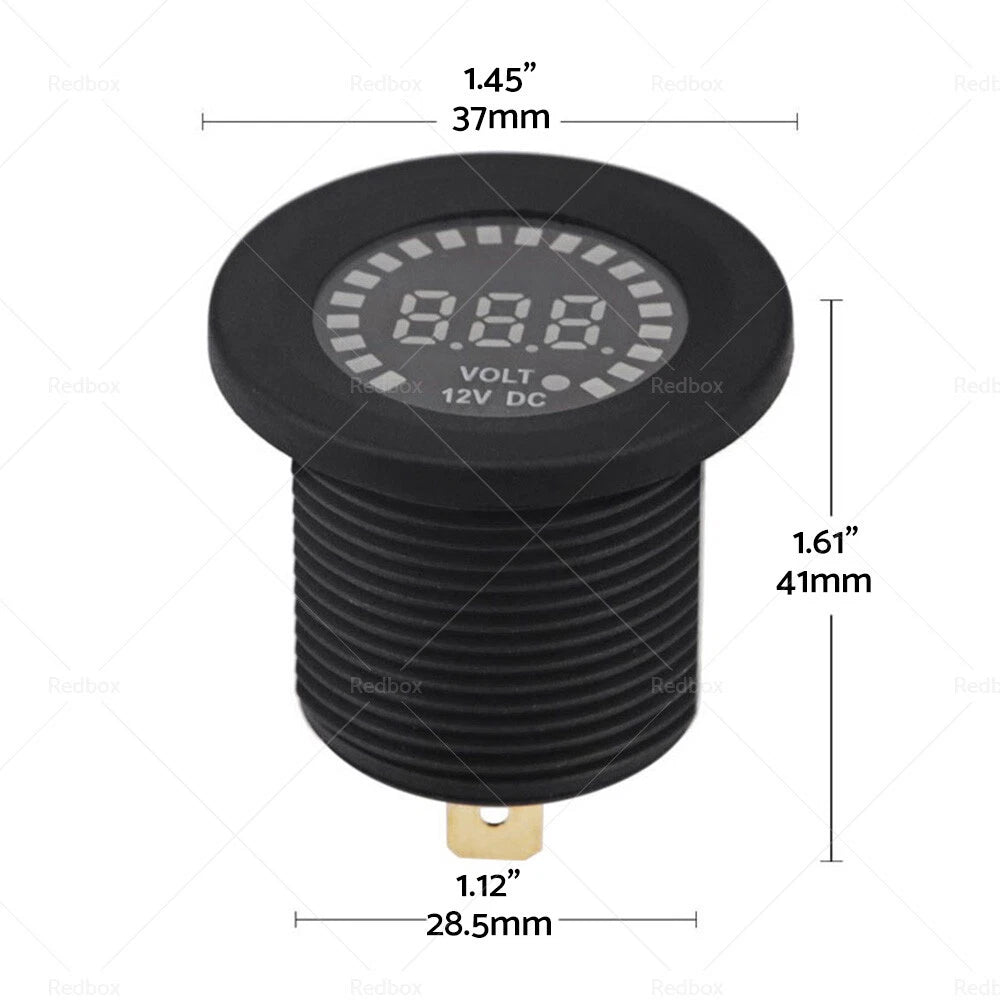 LED Digital Battery Volt Meter Monitor for Car Boat Marine (12V)