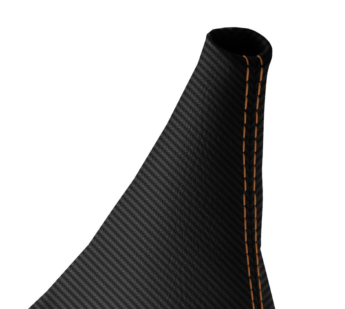 E Brake Boot for Ford Mustang (2015–2020) Carbon Fiber Black Orange Stitch