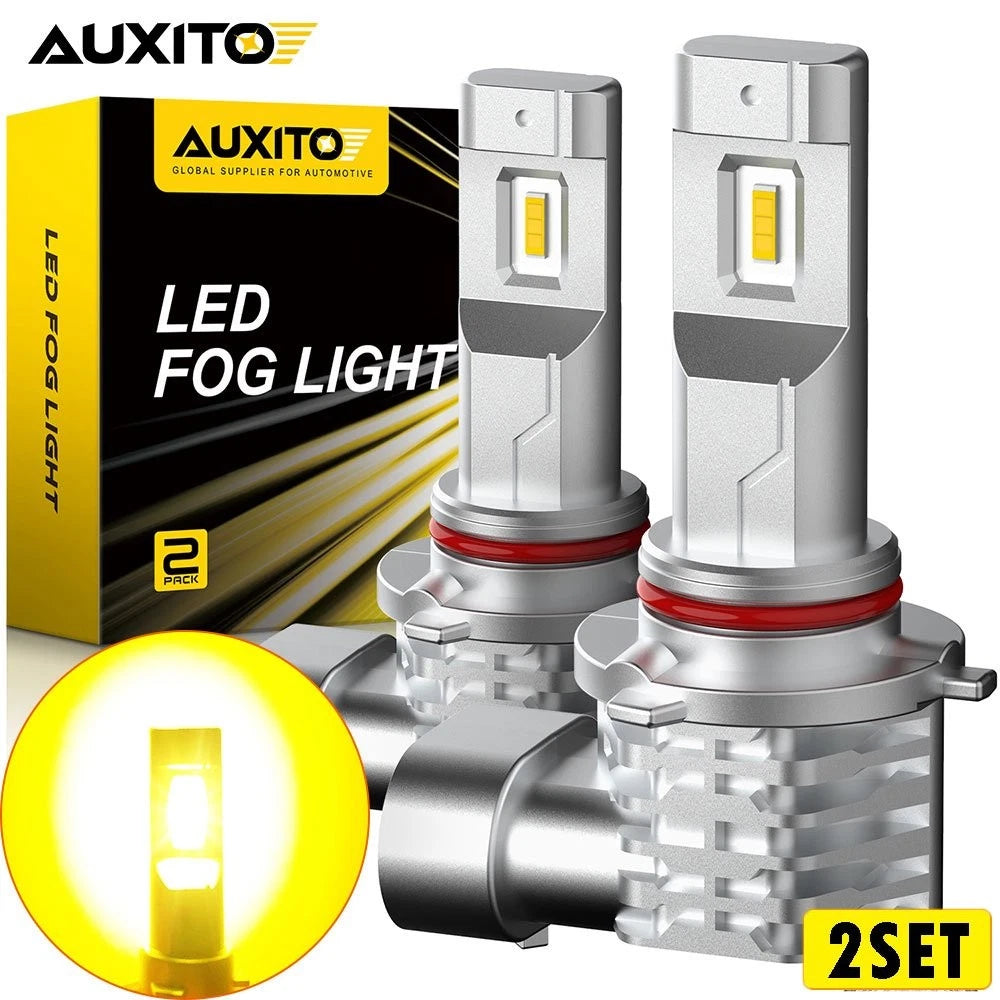 Set of 2 AUXITO H10 9145 9140 LED Fog Light Bulbs 3000K Golden Yellow 3000LM