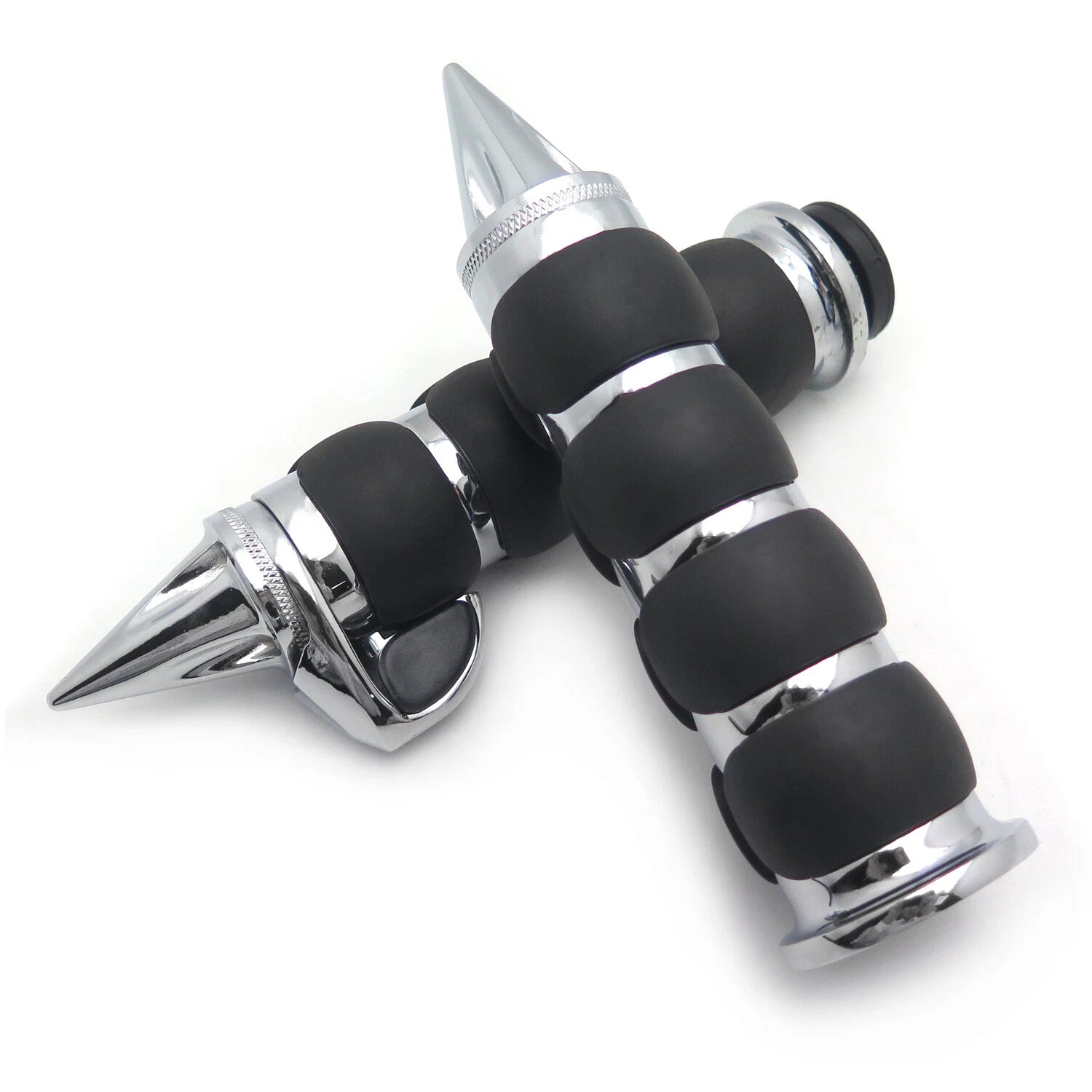 Chrome Spike 7/8" Handlebar Grips for Kawasaki Harley