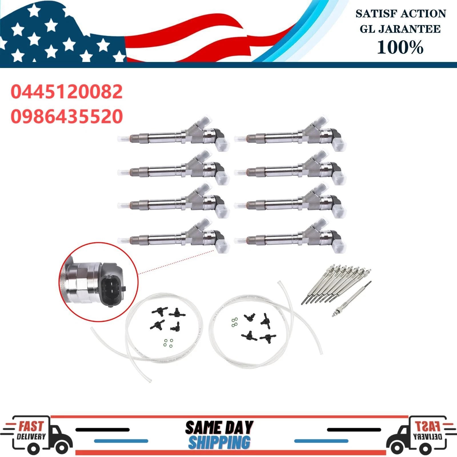 Set of 8 Diesel Fuel Injectors for GMC Duramax (2007–2010)