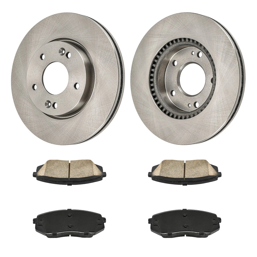 Front Ceramic Brake Pads and Rotors Kit for 2010 Kia Rondo (2010–2010)