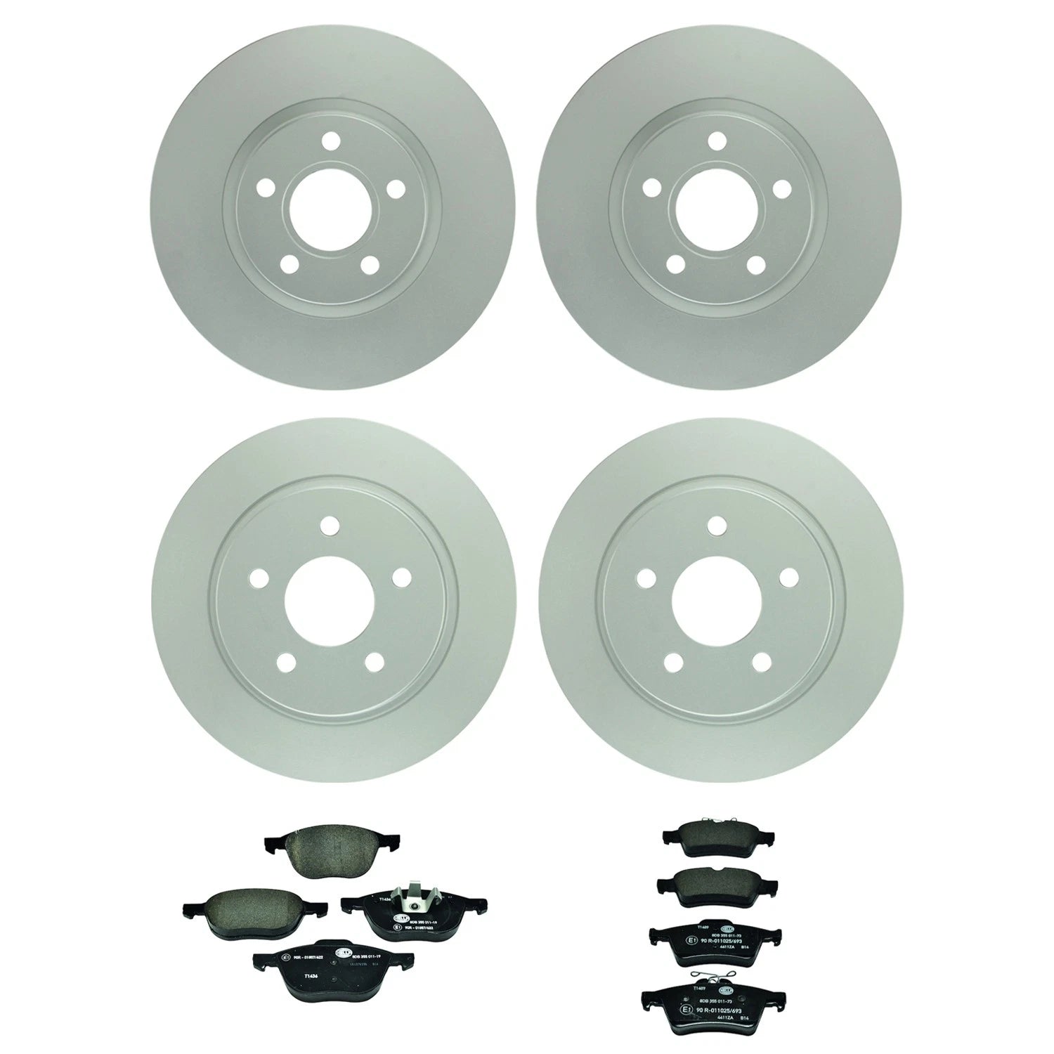 Bosch Front Rear Rotor & Hella Brake Pad Kit for Ford Escape (2001–2023)