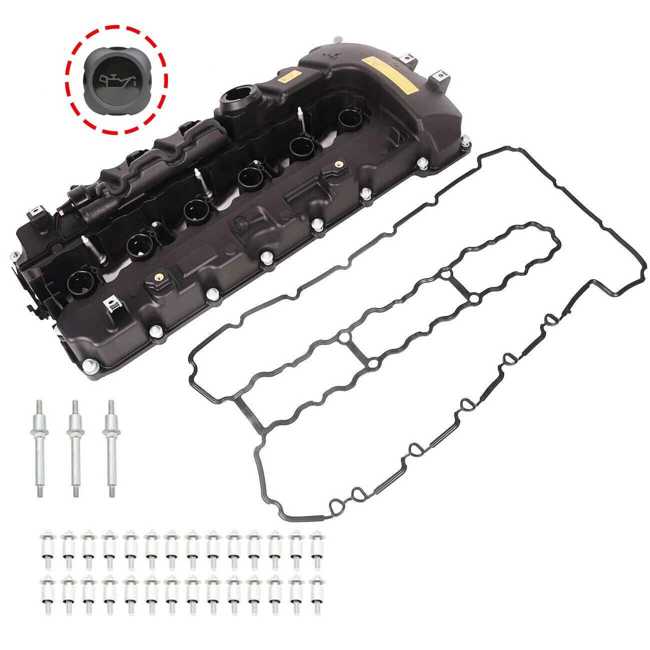 Engine Valve Cover with Gasket & Cap for BMW 135i 335i 535i Z4 X6 (2006–2013)