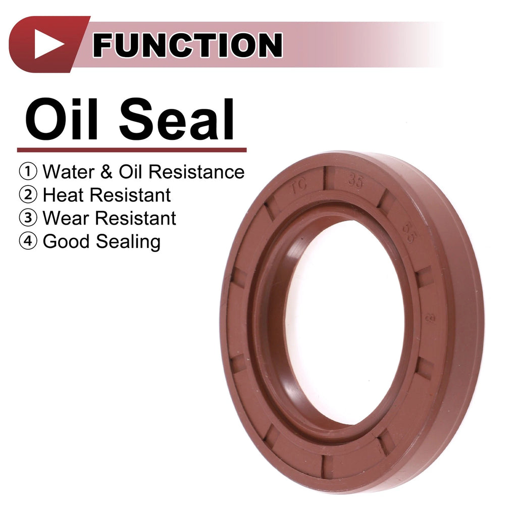 2X Oil Seal Rotary Shaft Seal FKM Rubber 35x55x8mm for Various Models