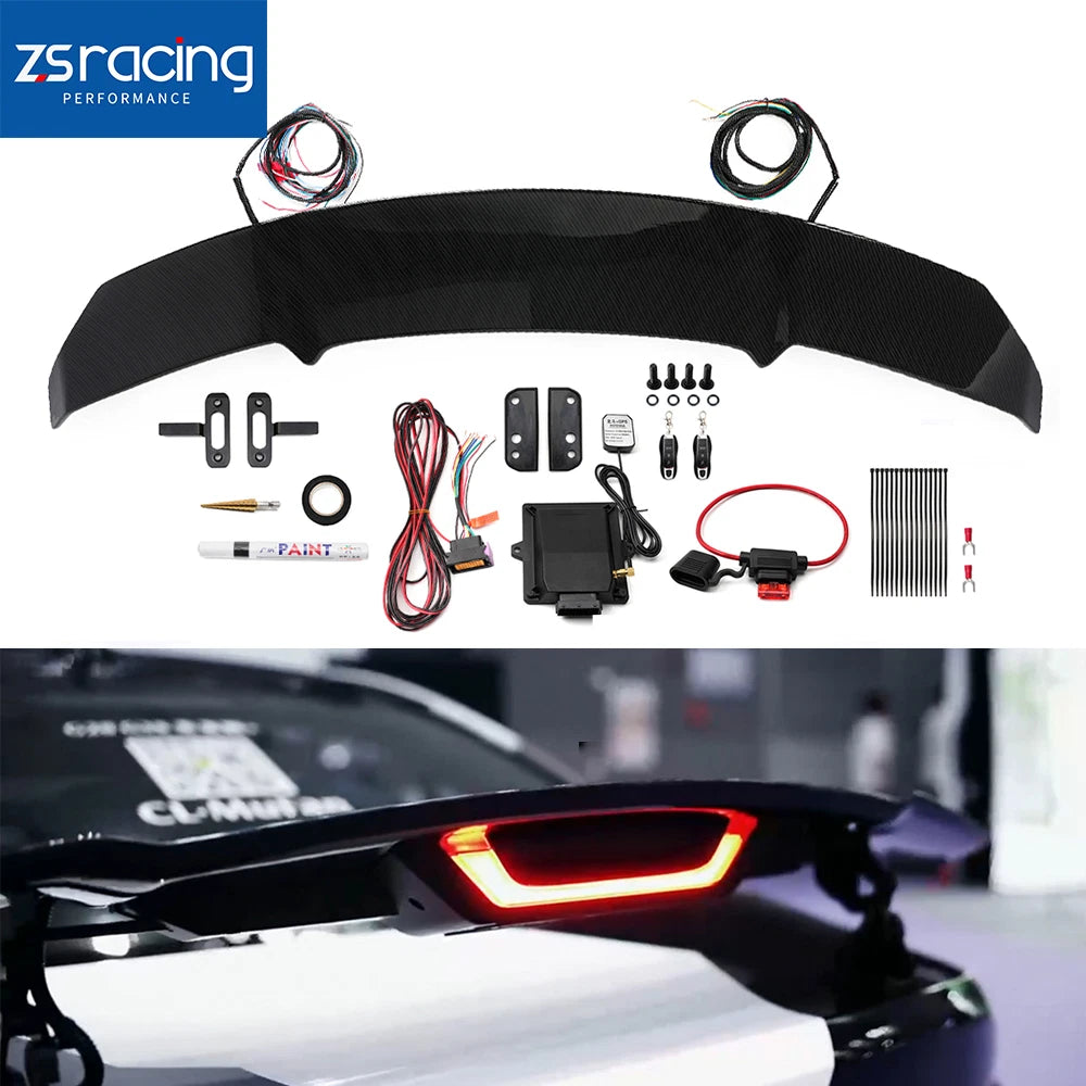 Universal Electric Tail Trunk Lid Spoiler for Auto (Glossy Black)