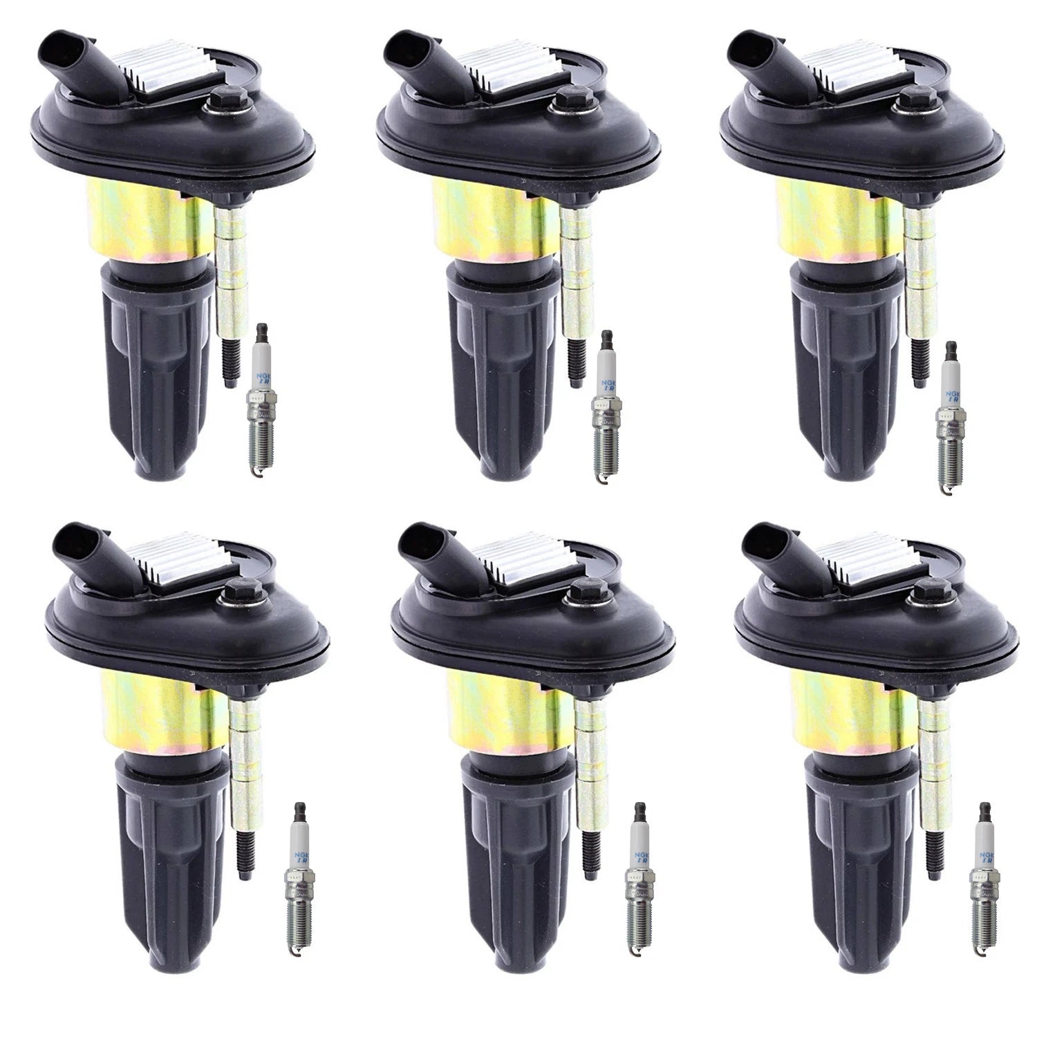 Set of 6 Ignition Coils & NGK Iridium Spark Plugs for Trailblazer Envoy XL (2002–2009)