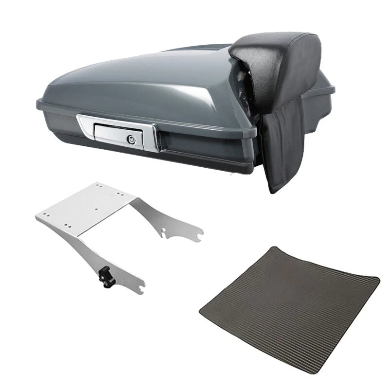 Razor Trunk Backrest Mount Rack for Harley Road King (1997–2008) Gunship Gray