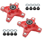 2X Front Red Wheel Hubs w/Nuts for Honda Sportrax 250 TRX250EX TRX250X (2001–2020)
