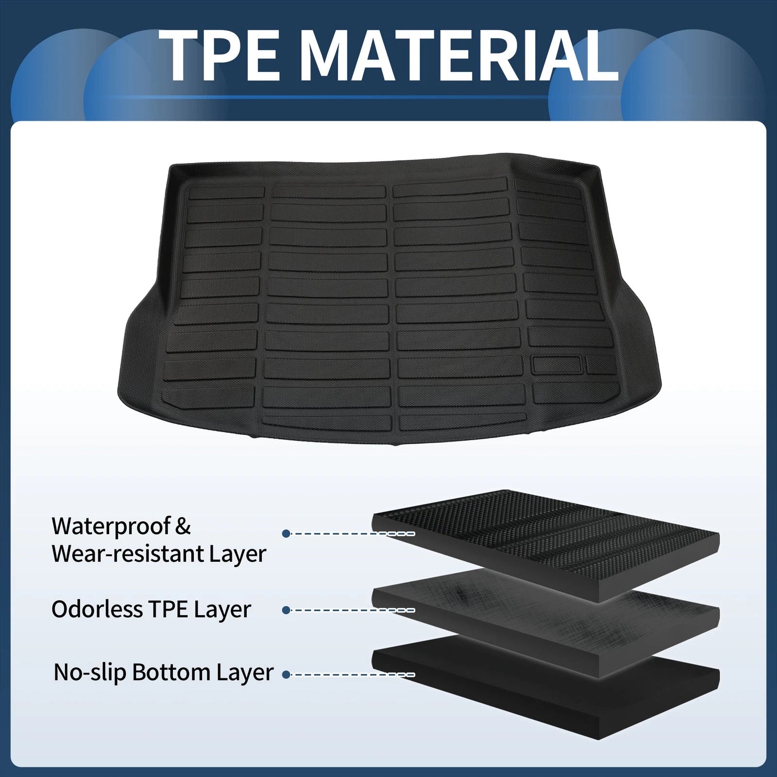 Trunk Mat for Chevrolet Bolt EUV (2022–2024) TPE Cargo Liner Black