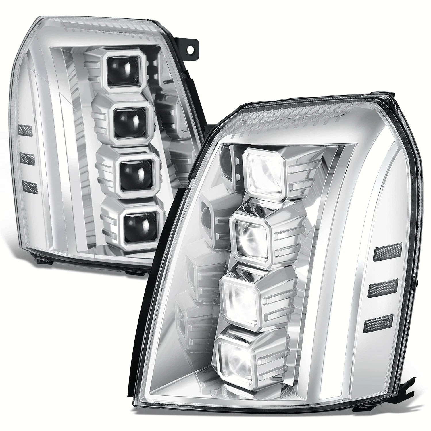 Quad Projector Switchback LED Headlights for Cadillac Escalade ESV EXT (2007–2014)