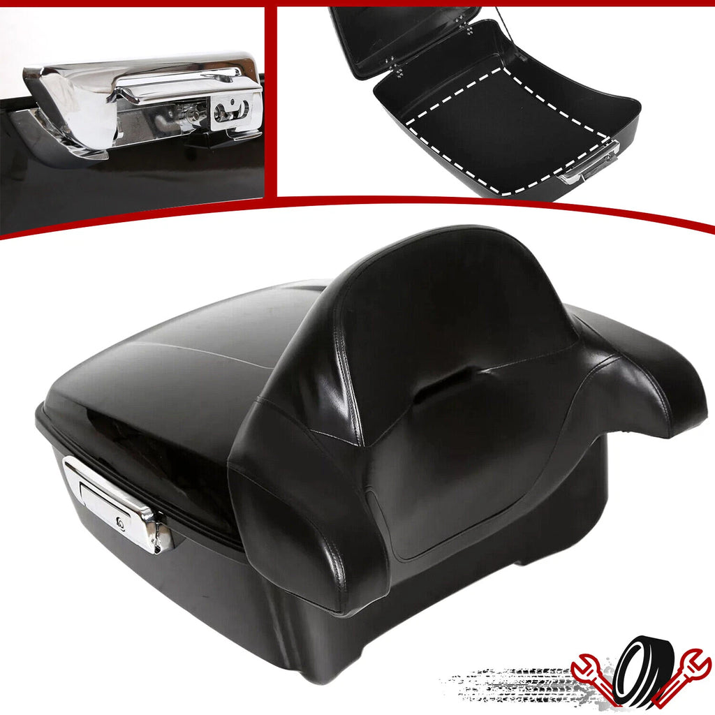 Black King Luggage Trunk Backrest for Harley Davidson Touring (2014–2026)