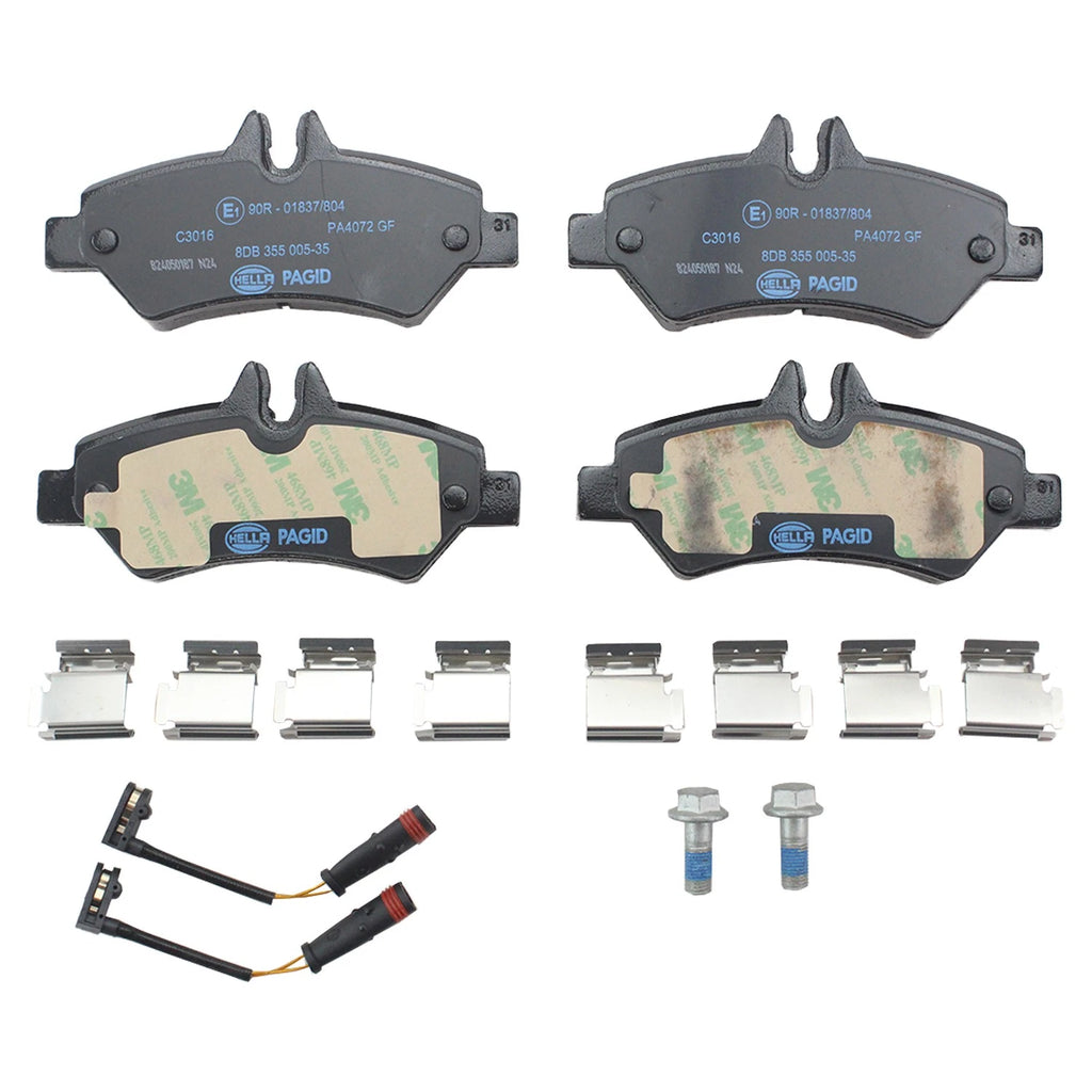 Set of 4 Hella Rear Low-Metallic Disc Brake Pads for Mercedes Sprinter 2500 (2010–2018)