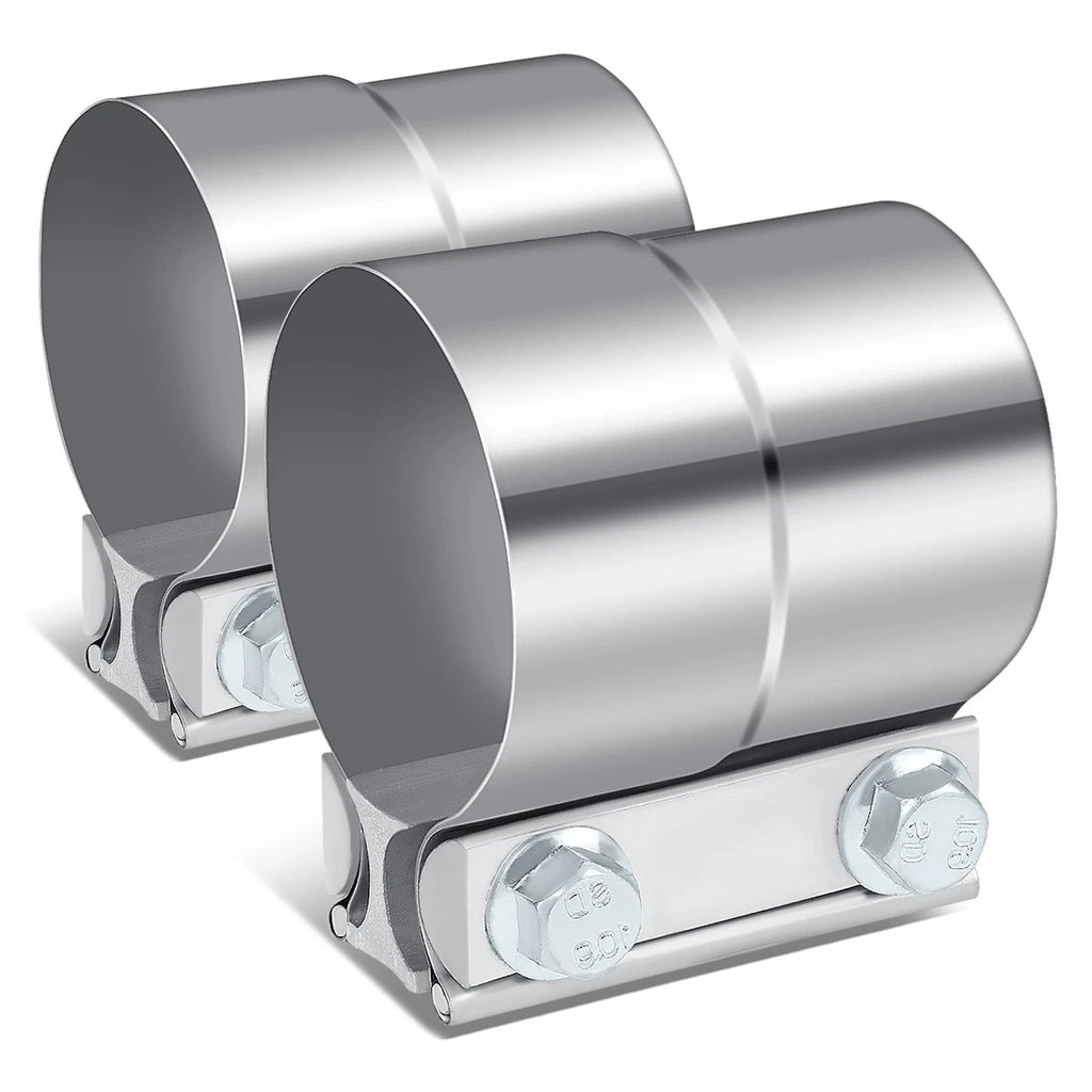 2X 2.5" Lap Joint Exhaust Band Clamp for