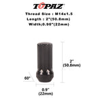 Set of 24 Black 7 Spline Lug Nuts 14x1.5 for Chevy GMC Silverado Sierra 1500