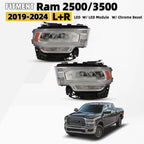Full LED Headlights with Reflector Chrome for Ram 2500 3500 (2019–2024)